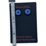 New blue retro crochet button earrings metal stud earrings summer earrings Photo 1