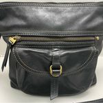 Fossil Vintage  Purse Crossbody Leather Pockets Buckle Adjustable Black Bronze Photo 1