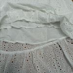 Joie  White Eyelet Embroidered Maxi Skirt Boho Coastal Cotton Ruffle Skirt Size L Photo 4