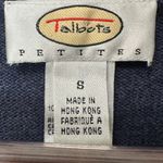 Talbots Vtg  Petites Women Navy Embroidered Sweater PS Small Floral‎ Cottaecore Photo 2