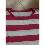 Lacoste  Womens Pink White Stripe Long Sleeve Crew Neck Shirt Top Size 40 Photo 1