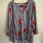 Fred David  Black and White Houndstooth Blouse Photo 0