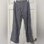 Striped Gray Straight Leg Pants Blue Size XS Photo 5