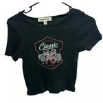 Obsessive Love Black motorcycle graffic crop top  Photo 0