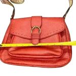 a.n.a  medium PURSE W RED PEBBLED FAUX LEATHER TAN GUITAR STRAP Photo 12