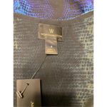 Worthington  Women's Blue Green Black Sleeveless Layered Shark-bite Blouse Small Photo 3