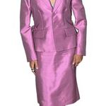 Anne Klein Pink satin 2-piece suit with corset-style sides Photo 3