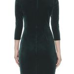 Eliza J NWT Green Velvet Ruched Sheath Dress Sz 8 Holiday Cocktail 3/4 Sleeve Photo 2