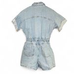 ZARA  Denim Short Sleeve Button Up Romper Photo 10
