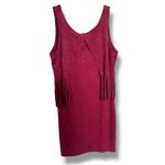 Poof! Womens Bodice Fringe Dress Microsuede Burgundy NEW Size Small Photo 3