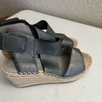 Eileen Fisher Willow Wedge Espadrille Women’s Size 5.5 Leather Sandals metallic Photo 9