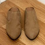 Frye Rowen Gore Mule Beige Suede Leather Block Heels Photo 1