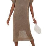 Tuckernuck NEW Bronze Metallic Knit Indie Dress Large Brown Photo 2