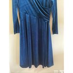YOUGA Blue Velvet Velour Vneck Faux Wrap Top Handmade Custom Dress *Measurements Size undefined Photo 2