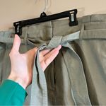 Loft ✨  Cargo Skirt Olive Green Cotton Lyocell Paperbag Waist Belt 14 NWT Photo 3