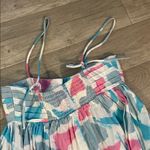 ASOS  smocked tank Dress Pink Blue abstract print sz 4 petite Photo 4