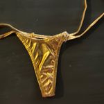 Custom made gold thong. Lame. New. Size 6 Photo 0