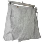 ALOHAS Linen Chari Wrap Mini Skirt in Natural Sz. S Photo 8