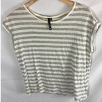 joe's jeans Joe’s Jeans t-shirt striped rolled sleeve Grey white Size Small Photo 2