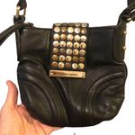 Franco Sarto Black Leather Crossbody Bag Metal Detail Snap Close 3 Compartments Photo 1