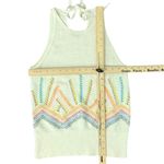 Anthropologie Cream Rainbow Cross Stitch Sunrise Embroidered Knit Tank Top Sz XS Photo 2