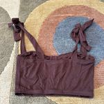 Adika Brown Cropped Wire Corset Style Tank Top Tie sleeves Size XS Photo 1