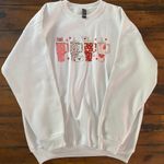 Graphic White Womens Sweatshirt, Crewneck, Valentines Day Size XL Photo 0