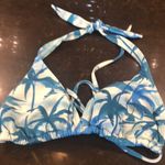 Citrus tropical print blue palm trees‎ bikini top juniors size L Large Photo 0