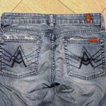 7 For All Mankind Jeans Womens 27 A Pocket Cropped Capri Crop Denim Distressed Photo 5