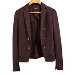 Theory Jonita K Blazer, Garnet Ponte Open Front Burgundy, Size 2 Photo 3