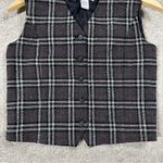 Petite Sophisticate  Vintage 90s Wool Blend Cropped Vest Plaid Academia in Gray 6 Photo 2