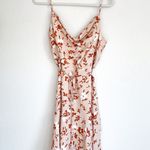 Willow Freddie Orange Floral Satin Cowl Neck Mini Dress Size M Photo 4