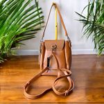 Lulus NWT Convertible Mini Backpack Purse – Tan Brown Faux Leather Photo 1