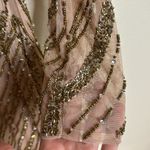 Mac Duggal  Long Sleeve Column Gown hand beaded dress in mocha size 6 style 5240 Photo 9