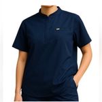 FIGS  Women's Navy Montex Classic Mock Neck Scrub Top Size L classic Photo 0