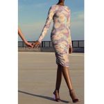 New Rotate Ulla Floral Print Ruched Mesh Long Sleeve Bodycon Dress Size 2 Multi Photo 5