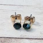Vintage Green Stud Earrings For Pierced Ears Dainty Photo 5
