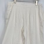 Sanctuary  Women's White Flat Front Pockets Straight Leg Linen Trouser Pants Size Photo 4