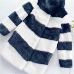 J.Crew NEW  Women’s Collection Faux Fur Topcoat in Stripe XXS Photo 9