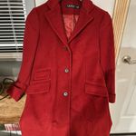 Lauren Ralph Lauren Single Breasted Red Wool Pea Coat BNWOT size 2 Photo 4