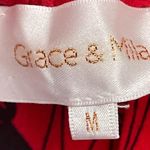 Urban Outfitters Grace & Mila Floral Straight Leg Flowy Gauzy High Waisted Red Floral Print Pants Photo 7