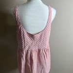 NWT cotton bleu pink plaid empire waist sleeveless top size large Photo 8