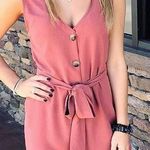 Cute Deep Orange Romper Multiple Photo 0