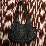 Y2K Biker Western Hobo Grunge Whimsygoth Black Leather Studs Shoulder Sac Hand Bag Purse #2000s #Mcbling Measurement in pics Photo 1
