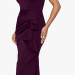 XScape  Women’s long off shoulder sweetheart neck side ruffle gown 4  Photo 0