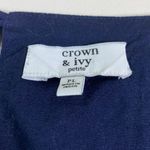 Crown & Ivy Navy Embroidered  Tank Top PL Photo 5