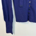Free People Ruffle Tuxedo Violet 100% Wool Cardigan Sweater Size Small Photo 7