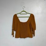 Socialite  Terracotta Puff Tie Sleeve Crop Blouse Sz S Photo 6