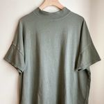 We The Free  People Fearless Mock neck Tshirt Sage Green Short Sleeve Top large Photo 1