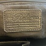 Relic Vintage Leather and Fabric Frame Pocket Satchel Bag Purse Handbag Studded Photo 5